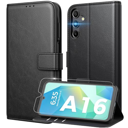 (#260) QY 월렛 플립 케이스 (A16 5G/4G A26 A36 호환) 강화유리 RFID 차단 PU 소재 카드 수납 스크린